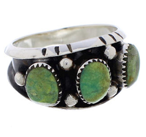 Genuine Sterling Silver Turquoise Southwest Ring Size 7-3/4 WX37090